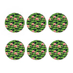 Water Lily Flower Pattern Print Coaster Set