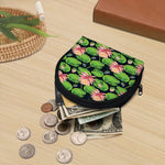 Water Lily Flower Pattern Print Coin Purse