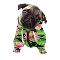 Water Lily Flower Pattern Print Dog Zip Up Hoodie