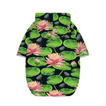 Water Lily Flower Pattern Print Dog Zip Up Hoodie