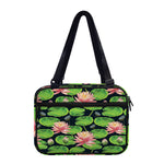Water Lily Flower Pattern Print Double Strap Bible Bag