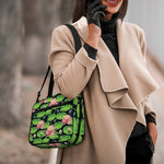 Water Lily Flower Pattern Print Double Strap Bible Bag