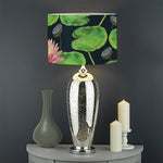 Water Lily Flower Pattern Print Drum Lamp Shade