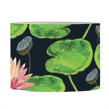 Water Lily Flower Pattern Print Drum Lamp Shade