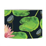 Water Lily Flower Pattern Print Drum Lamp Shade