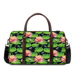 Water Lily Flower Pattern Print Duffle Bag