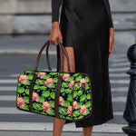 Water Lily Flower Pattern Print Duffle Bag