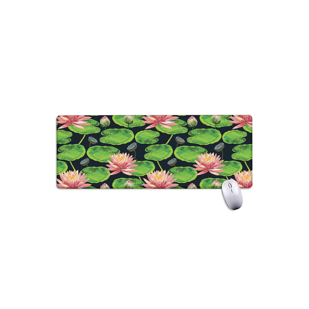 Water Lily Flower Pattern Print Extended Mouse Pad