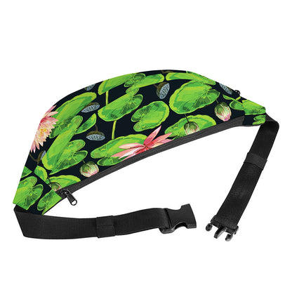 Water Lily Flower Pattern Print Fanny Pack