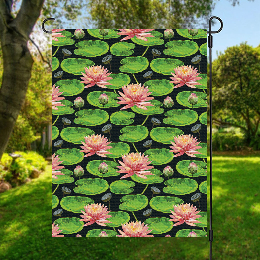 Water Lily Flower Pattern Print Garden Flag