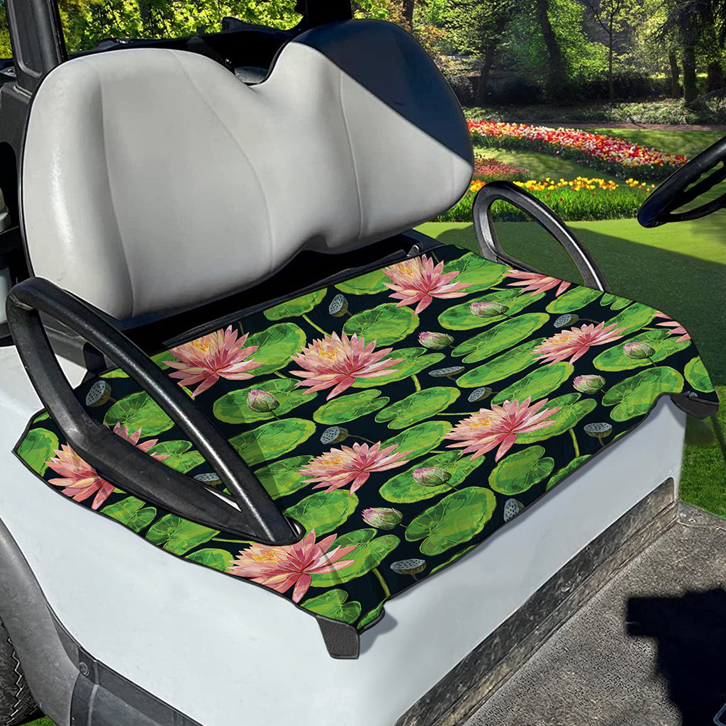 Water Lily Flower Pattern Print Golf Cart Seat Cover