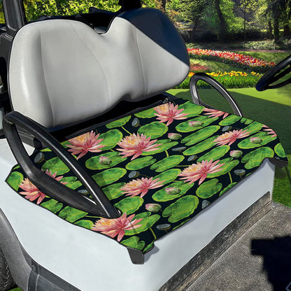 Water Lily Flower Pattern Print Golf Cart Seat Cover