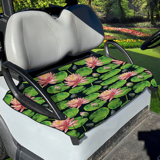 Water Lily Flower Pattern Print Golf Cart Seat Cover