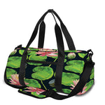 Water Lily Flower Pattern Print Gym Bag