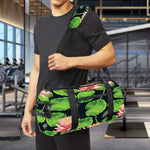 Water Lily Flower Pattern Print Gym Bag