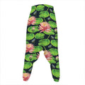 Water Lily Flower Pattern Print Hammer Pants