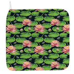 Water Lily Flower Pattern Print Hand Towel