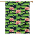 Water Lily Flower Pattern Print House Flag