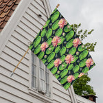 Water Lily Flower Pattern Print House Flag
