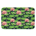 Water Lily Flower Pattern Print Indoor Door Mat