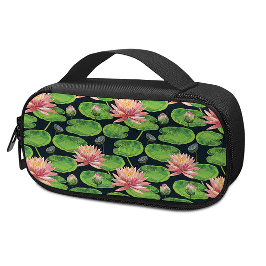 Water Lily Flower Pattern Print Insulin Cooler Travel Case