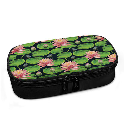 Water Lily Flower Pattern Print Insulin Cooler Travel Case
