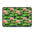 Water Lily Flower Pattern Print Kitchen Mat