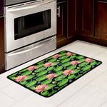 Water Lily Flower Pattern Print Kitchen Mat