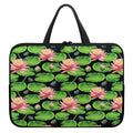 Water Lily Flower Pattern Print Laptop Sleeve With Handle