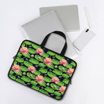 Water Lily Flower Pattern Print Laptop Sleeve With Handle