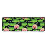 Water Lily Flower Pattern Print Long Kitchen Mat