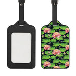 Water Lily Flower Pattern Print Luggage Tag