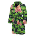 Water Lily Flower Pattern Print Men's Bathrobe