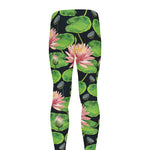 Water Lily Flower Pattern Print Men's leggings