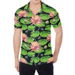 Water Lily Flower Pattern Print Men's Shirt