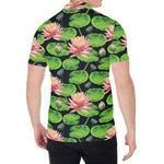 Water Lily Flower Pattern Print Men's Shirt