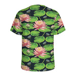Water Lily Flower Pattern Print Men's Sports T-Shirt
