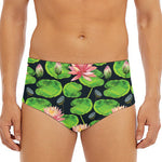 Water Lily Flower Pattern Print Men's Triangle Swim Briefs