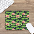 Water Lily Flower Pattern Print Mouse Pad
