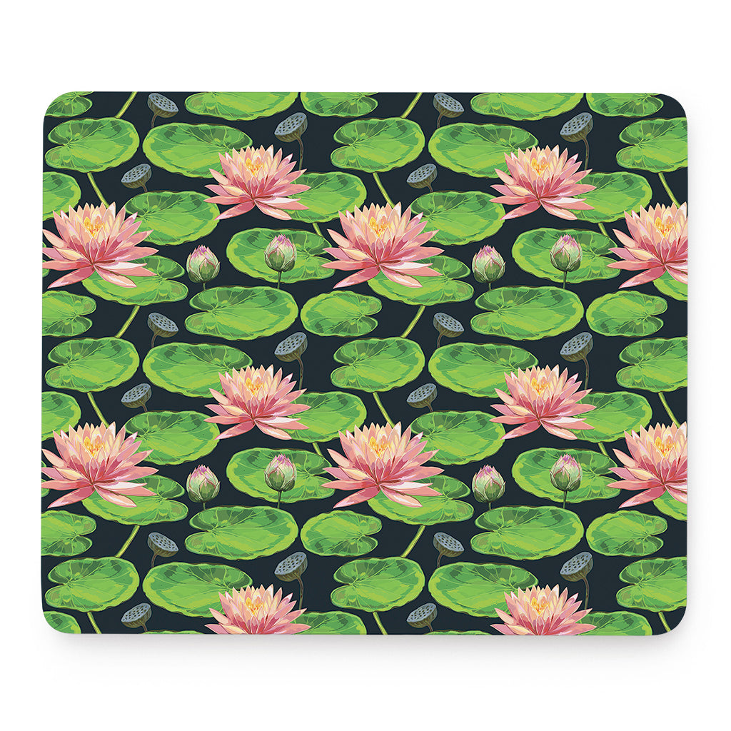 Water Lily Flower Pattern Print Mouse Pad