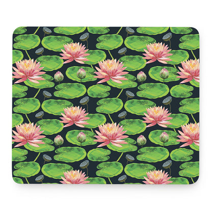 Water Lily Flower Pattern Print Mouse Pad