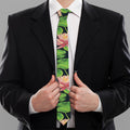 Water Lily Flower Pattern Print Necktie