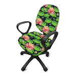Water Lily Flower Pattern Print Office Chair Cover