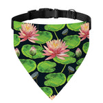 Water Lily Flower Pattern Print Over The Collar Dog Bandana