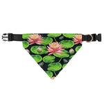 Water Lily Flower Pattern Print Over The Collar Dog Bandana
