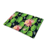 Water Lily Flower Pattern Print Pet Cooling Mat Cover