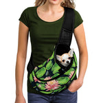 Water Lily Flower Pattern Print Pet Sling Carrier