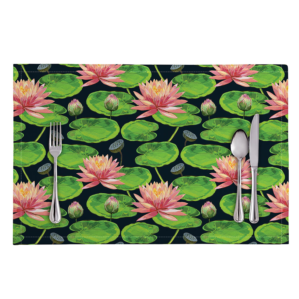 Water Lily Flower Pattern Print Placemat