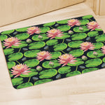 Water Lily Flower Pattern Print Polyester Doormat