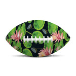 Water Lily Flower Pattern Print Rugby Ball